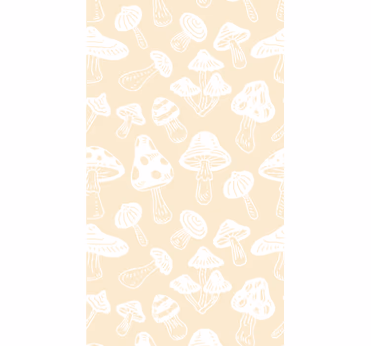 Store enrouleur salle à manger motifs champignons beiges - TenStickers