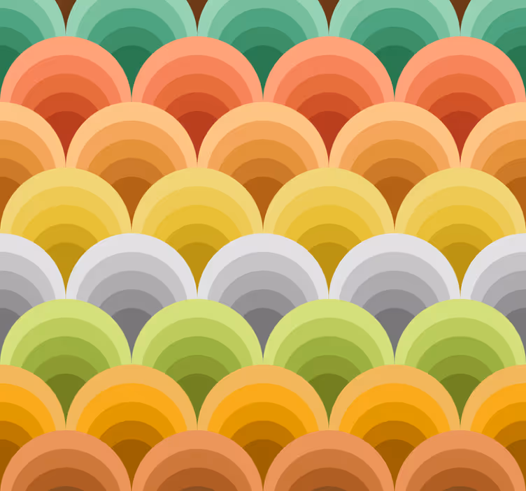 Store enrouleur salle à manger vintage cercles oranges - TenStickers