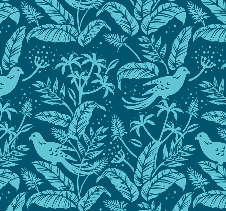 Store enrouleur salle à manger oiseaux volants turquoise - TenStickers