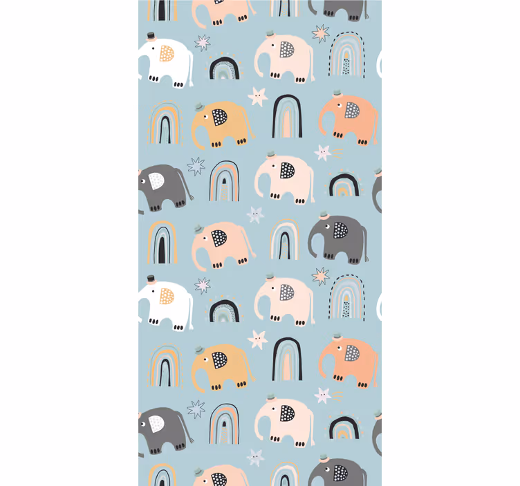 Store enrouleur chambre enfant motifs éléphant arc-en-ciel - TenStickers