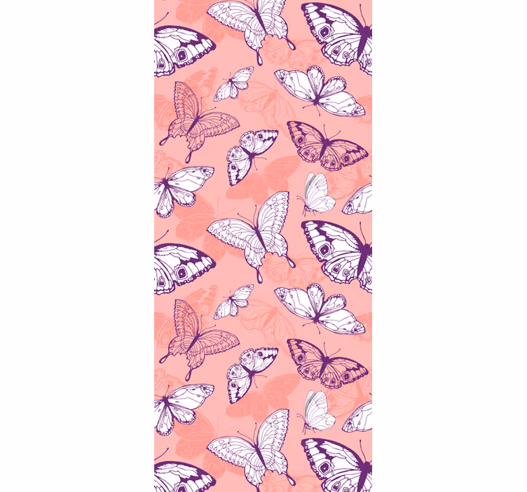 Store enrouleur chambre enfant motif papillon rose violet - TenStickers