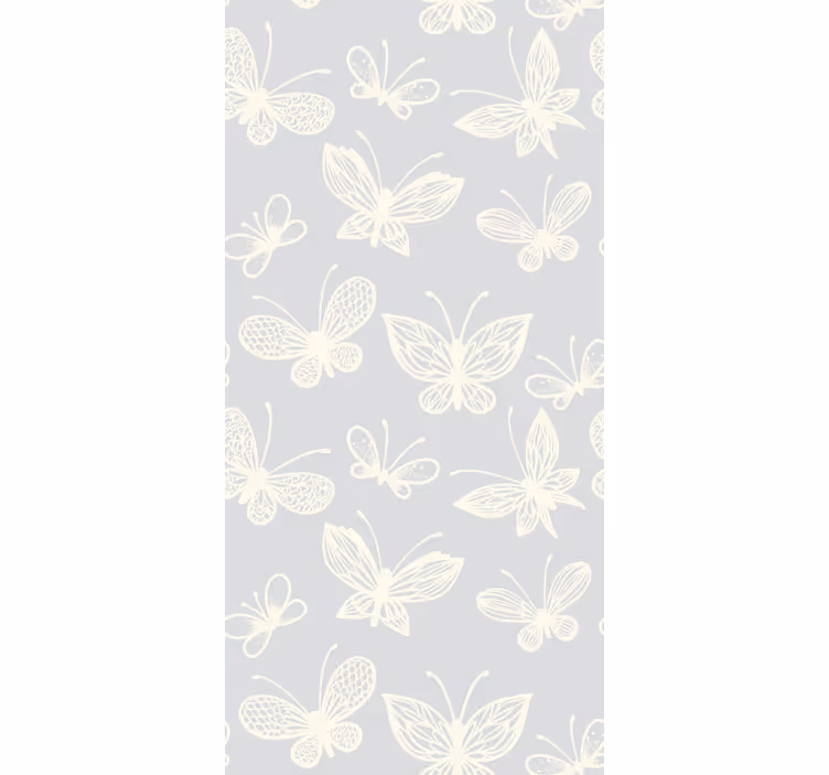 Store enrouleur chambre enfant motif papillon gris et blanc - TenStickers