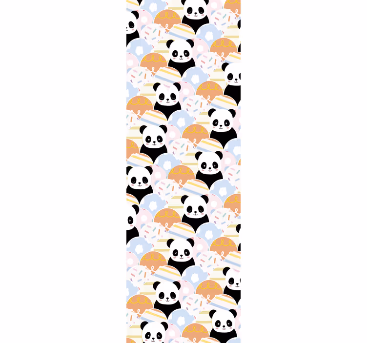 Store enrouleur chambre enfant design patchwork panda - TenStickers