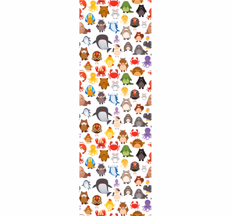 Store enrouleur chambre enfant animaux sauvages colorés - TenStickers