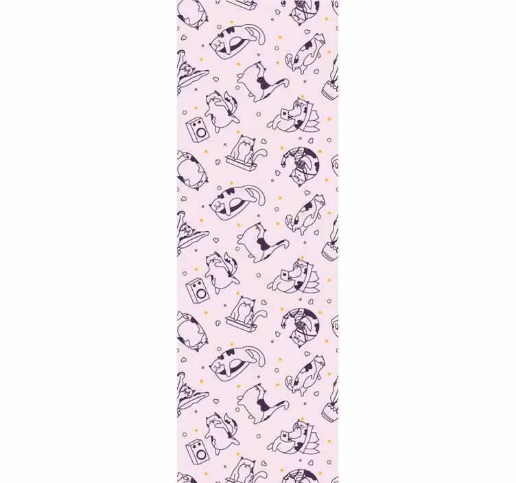 Store enrouleur chambre enfant motif bande musicale chat - TenStickers