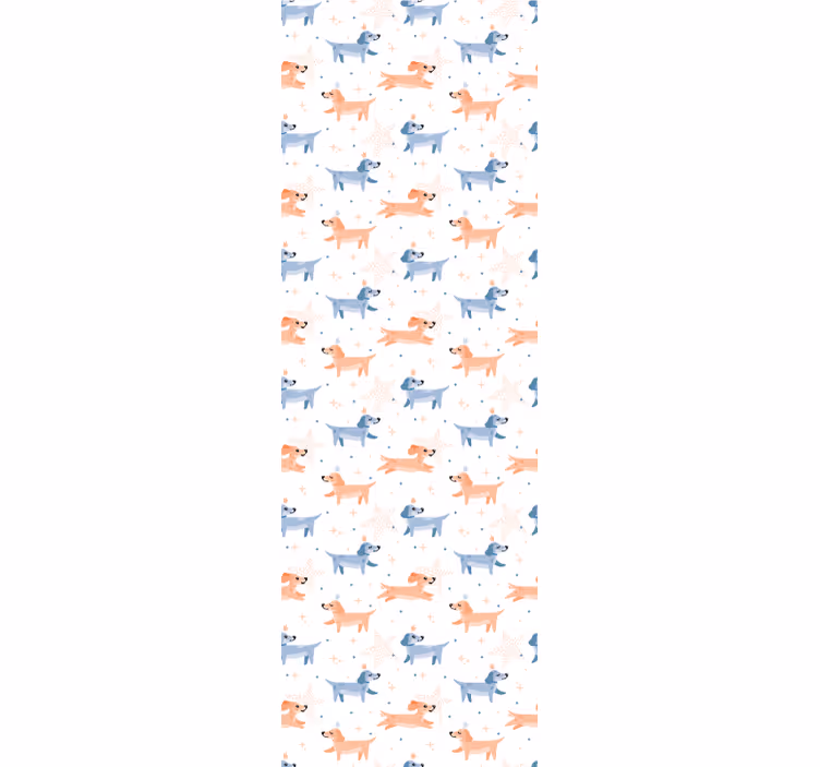 Store enrouleur chambre enfant chiens mignons avec couronne - TenStickers