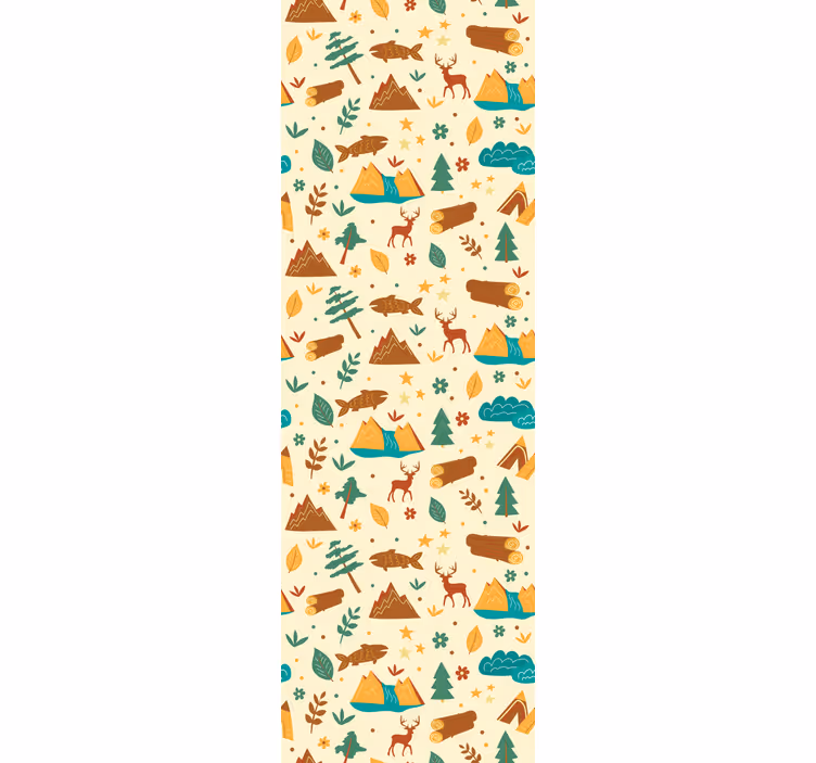 Store enrouleur chambre enfant dessin camping montagne - TenStickers