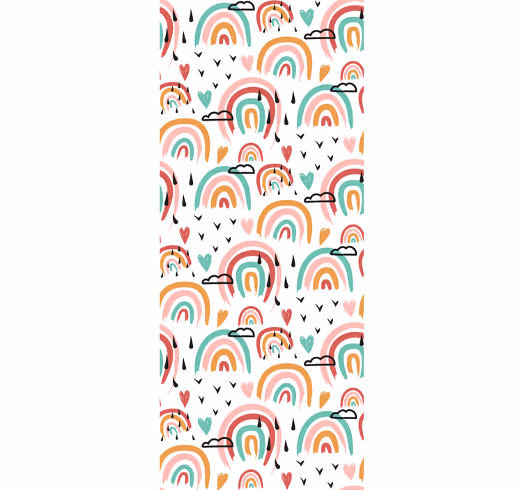 Store enrouleur chambre enfant motif arcs-en-ciel aquarelle - TenStickers