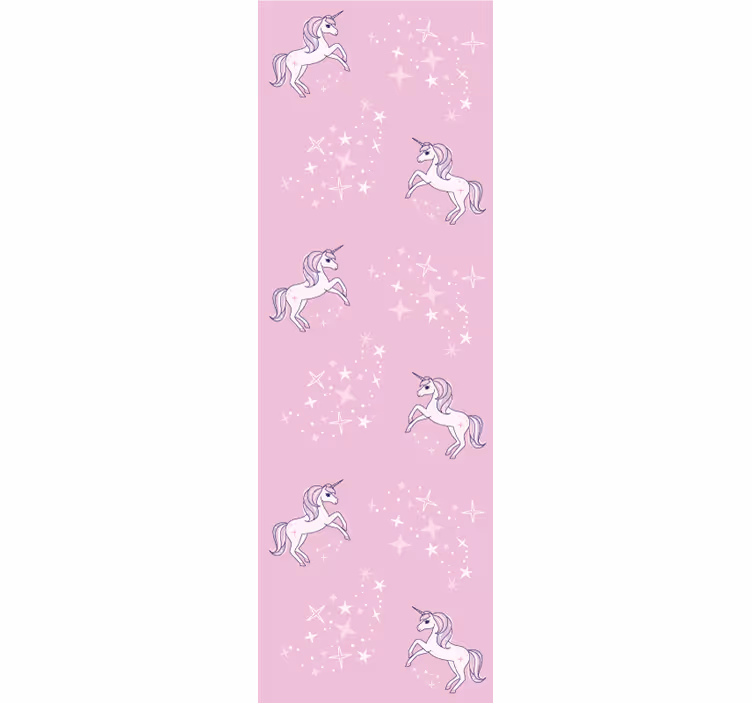 Store enrouleur chambre enfant motif rose licornes - TenStickers
