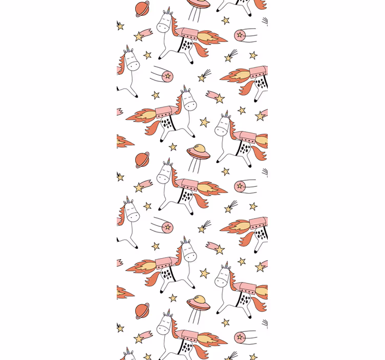 Store enrouleur chambre enfant motif licorne espace - TenStickers