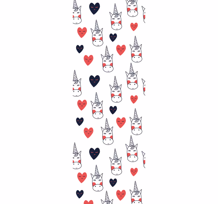 Store enrouleur chambre enfant motif licorne et cœurs - TenStickers