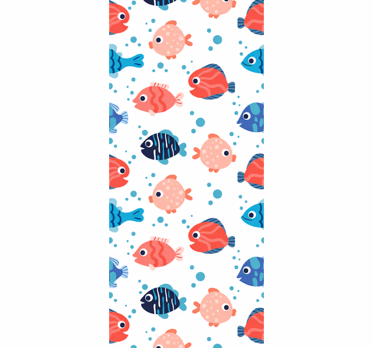 Store enrouleur chambre enfant poissons roses et bleus - TenStickers