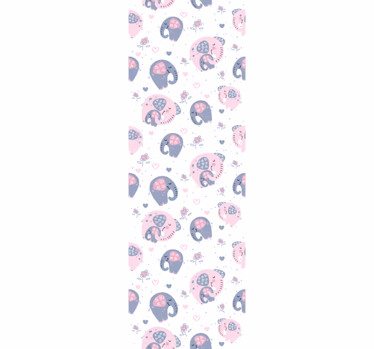 Store enrouleur chambre enfant éléphants roses mignons - TenStickers