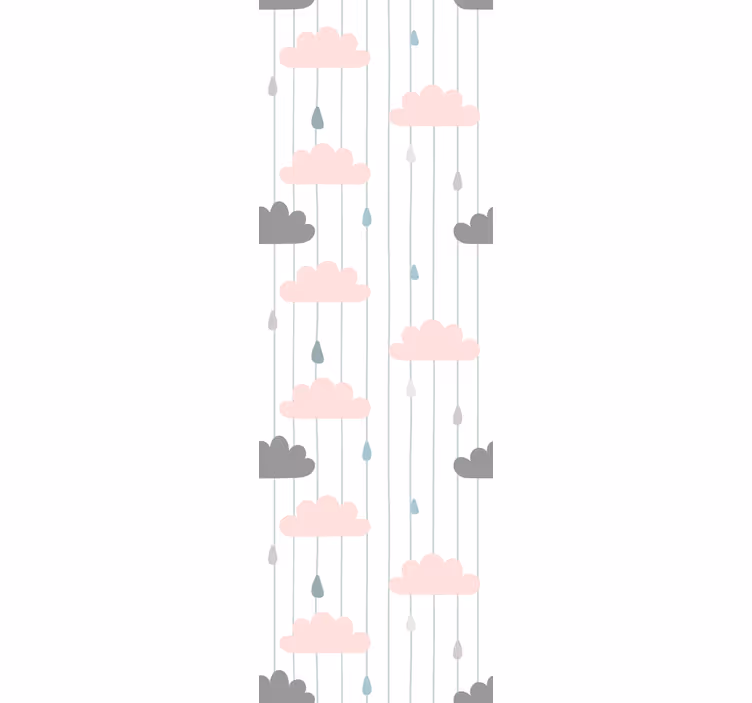 Store enrouleur chambre enfant nuages roses et gris - TenStickers
