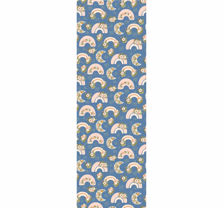 Store enrouleur chambre enfant motif arc-en-ciel et fleurs - TenStickers