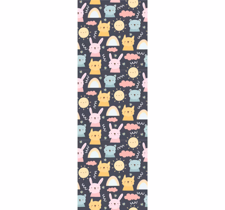 Store enrouleur chambre enfant animaux et arc-en-ciel pastel - TenStickers