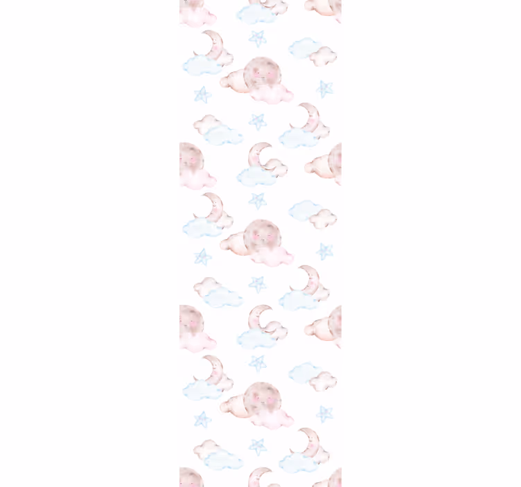 Store enrouleur chambre enfant lune aquarelle bébé - TenStickers