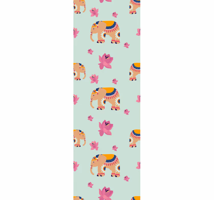 Store enrouleur chambre enfant Éléphants pêche indien - TenStickers