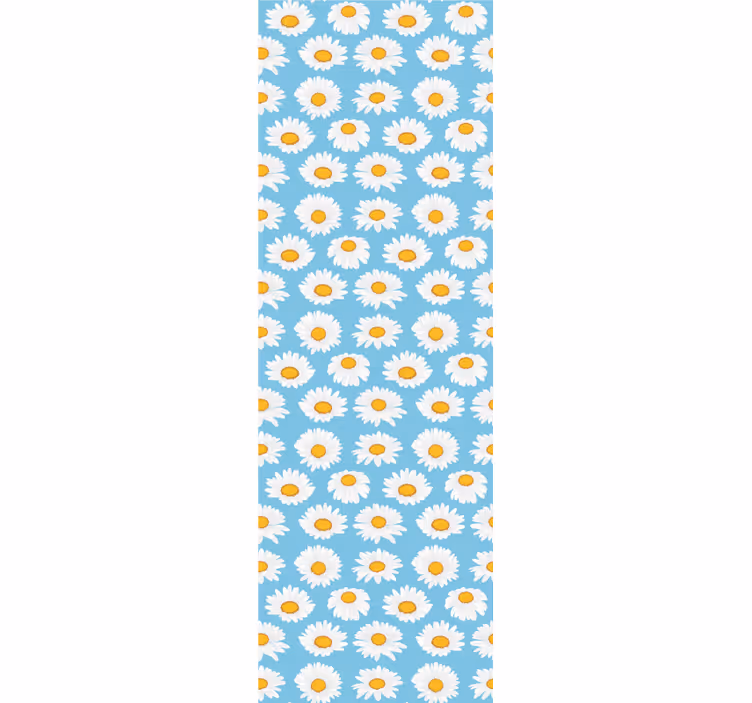 Store enrouleur chambre enfant motif marguerites bleu clair - TenStickers
