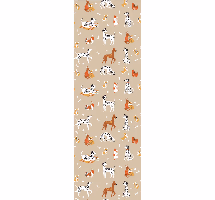 Store enrouleur chambre enfant chiens mignons isolés beige - TenStickers