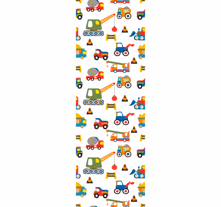 Store enrouleur chambre enfant design mignons de pelleteuses - TenStickers