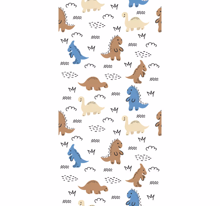 Store enrouleur chambre enfant dinosaures bleus et marron - TenStickers