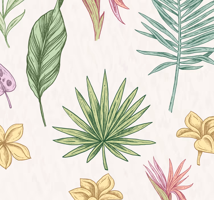 Store enrouleur chambre enfant fleurs et palmiers - TenStickers