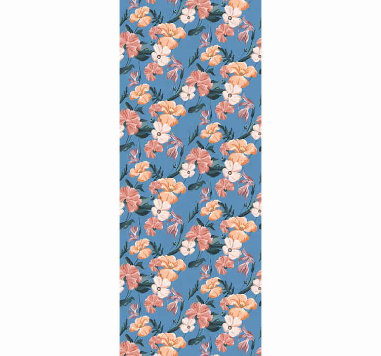 Store enrouleur bureaux motif fleuri 'ziedi jeans' - TenStickers