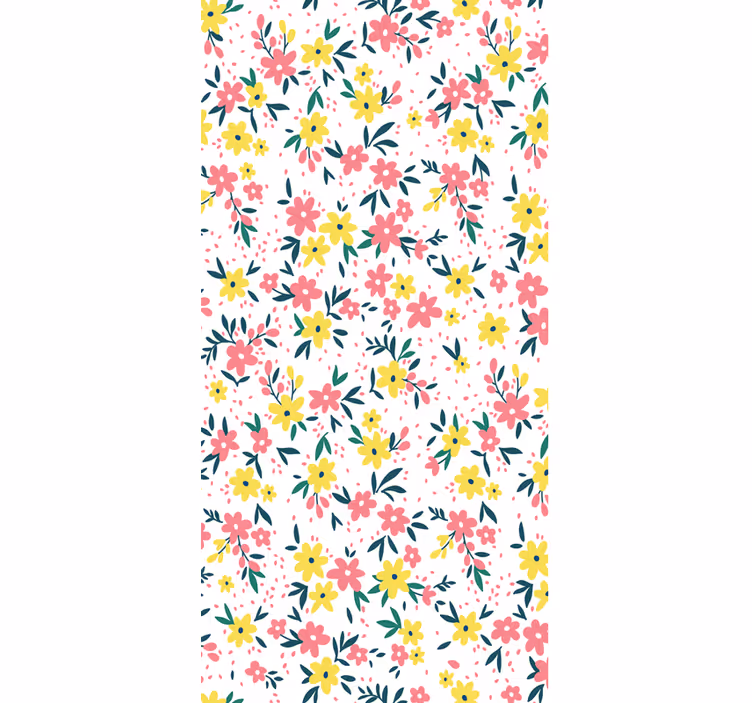 Store enrouleur bureaux imprimé floral 'ifuru' blanc - TenStickers