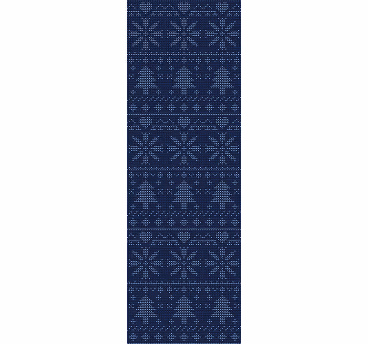 Store enrouleur bureaux motif tricot noël bleu marine - TenStickers