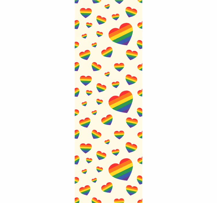 Store enrouleur chambre ado affichage cœurs arc-en-ciel - TenStickers