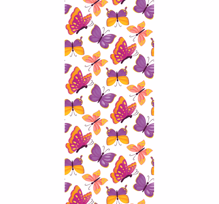 Store enrouleur chambre ado motif papillons rose et jaune - TenStickers