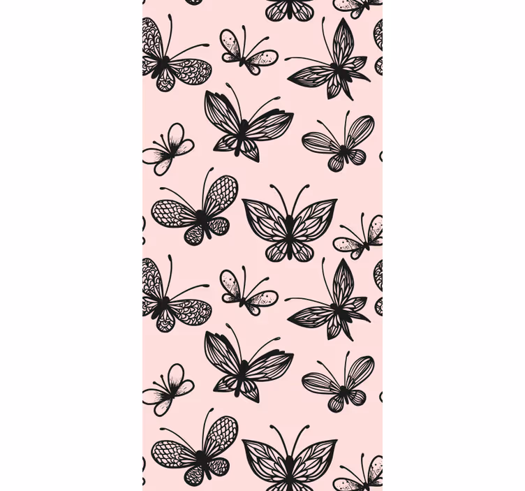 Store enrouleur chambre ado motif petits papillons noirs - TenStickers