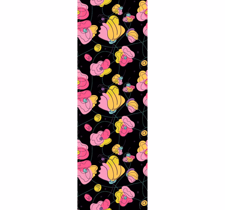 Store enrouleur chambre ado motif fleurs néon - TenStickers