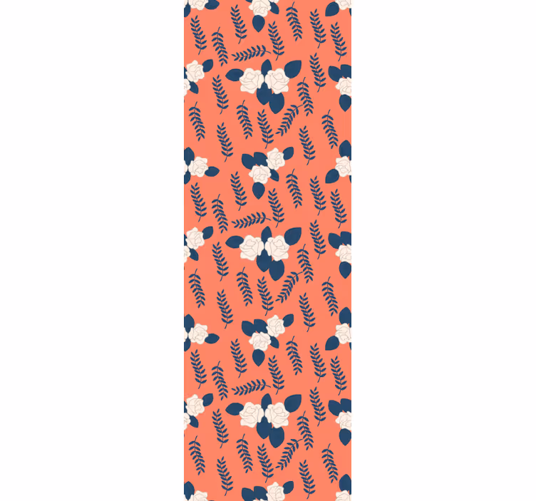 Store enrouleur chambre ado motif fleurs orange rose - TenStickers
