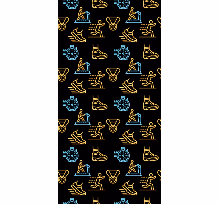 Store enrouleur chambre ado icônes vectorielles néon noires - TenStickers
