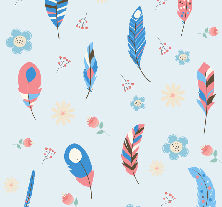 Store enrouleur chambre ado plumes colorées - TenStickers