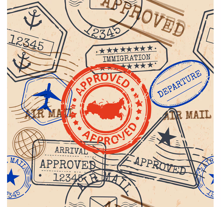 Store enrouleur chambre ado timbres de voyage - TenStickers