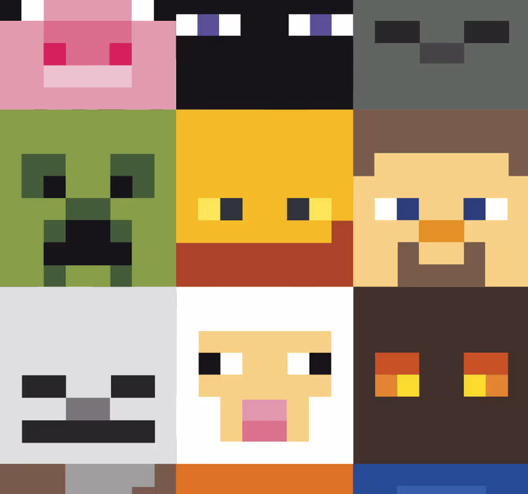 Store enrouleur chambre ado visages pixelisés - TenStickers