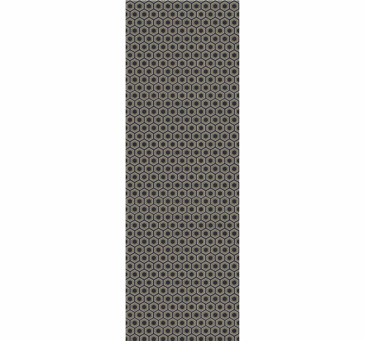 Store enrouleur moderne motif hexagones or et gris - TenStickers