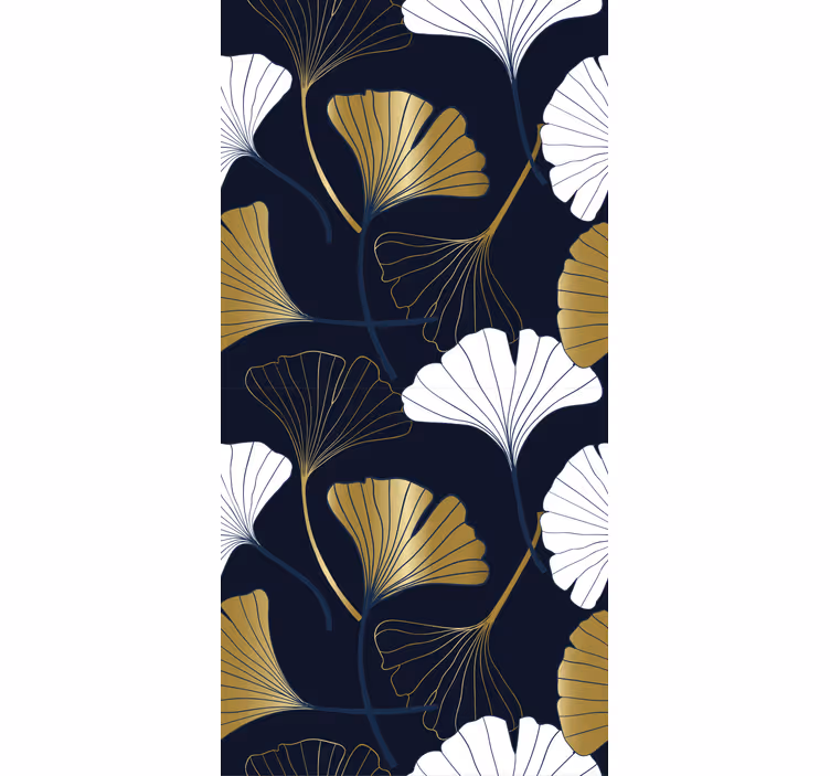 Store enrouleur moderne feuilles de ginkgo en relief - TenStickers