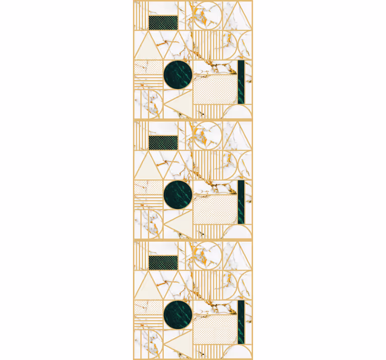Store enrouleur moderne marbre blanc géométrique - TenStickers