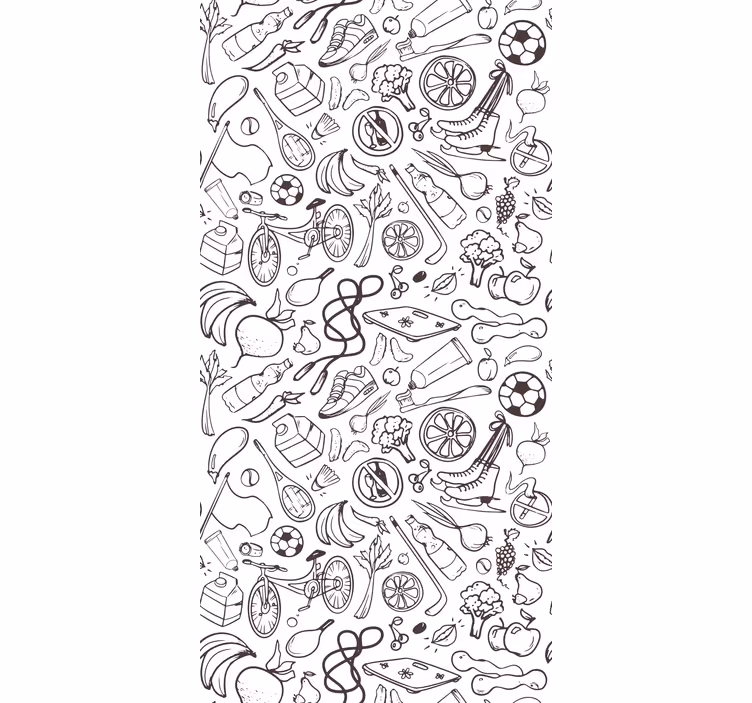 Store enrouleur moderne dessins de symboles de sport - TenStickers