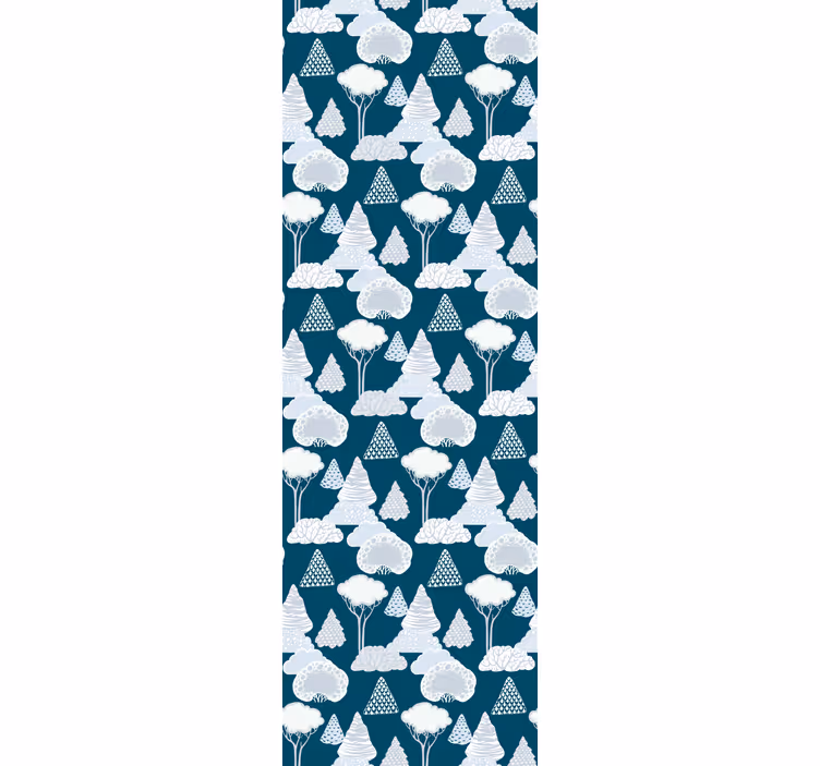 Store enrouleur moderne arbres bleu marine japandi - TenStickers