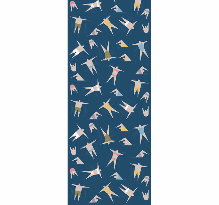 Store enrouleur moderne motif figures de nage - TenStickers