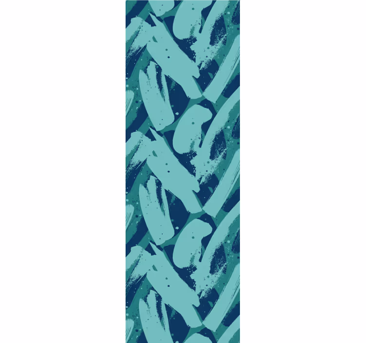 Store enrouleur moderne coups de pinceau verts et bleus - TenStickers
