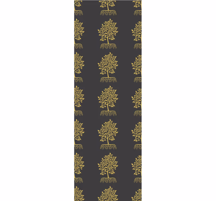 Store enrouleur moderne contour d'arbres dorés - TenStickers