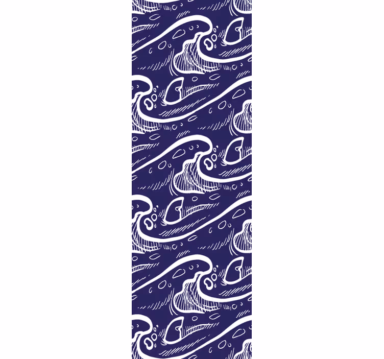 Store enrouleur moderne motif vagues bleues - TenStickers