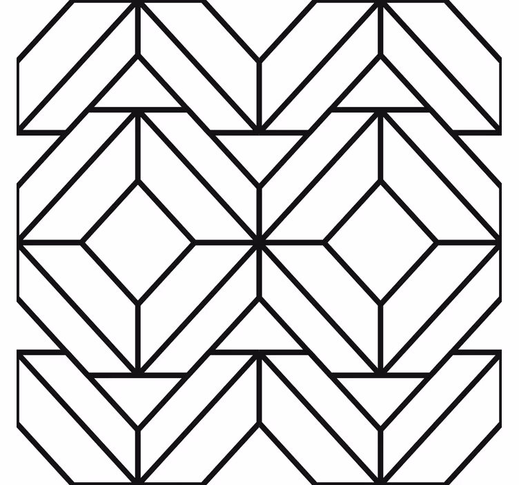 Store enrouleur moderne motif géométrique noir et blanc - TenStickers