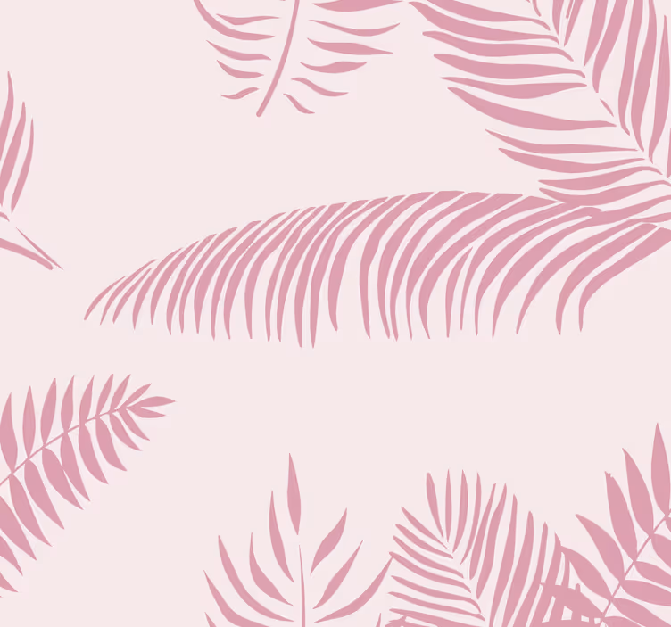 Store enrouleur rose grandes feuilles de palmier - TenStickers